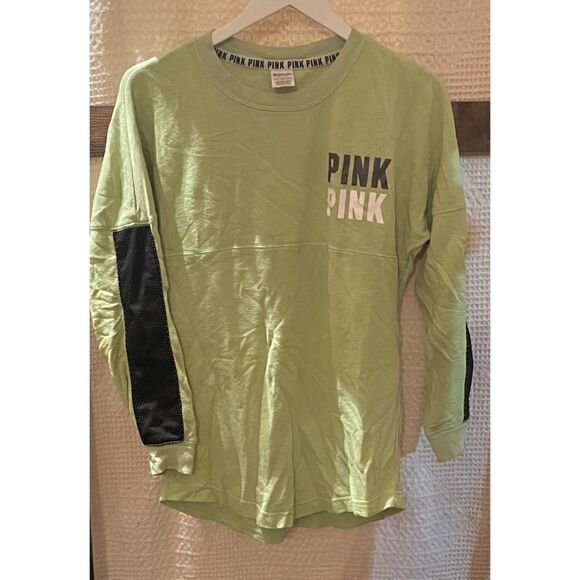 Victoria's Secret PINK French Terry Sweatshirt Top Size XS Light Green - Picture 1 of 4